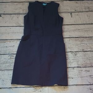 J. McLaughlin Dillard's Blue Zip Front Cotton Blend Dress 4